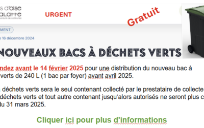 Collecte déchets verts 2025 : Nouveau Bac
