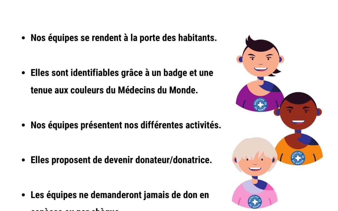 Médecins du Monde – Opération en porte-à-porte en août